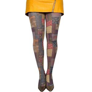African Patchwork Patterned Printed Tights For Women